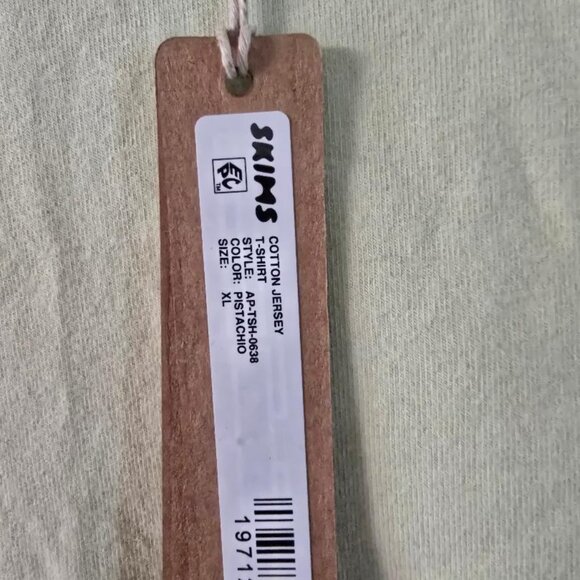 Skims Cotton Jersey T-Shirt Pistachio Sz XL NWT - Picture 3 of 4